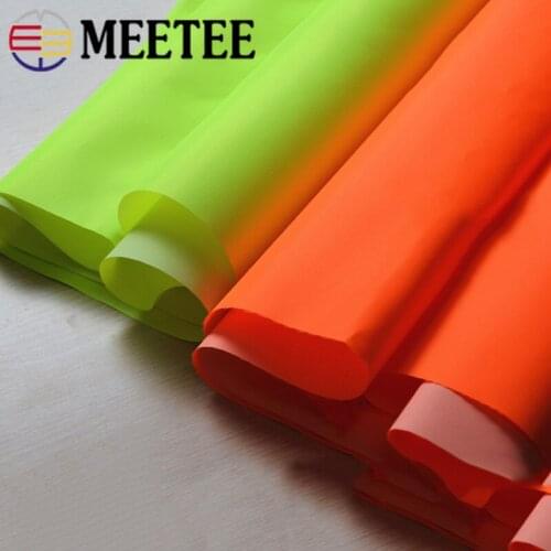 Meetee 100/200X150cm 300D PU Oxford Fabric Fluorescent Coated Reflective Polyester Fabric for Jacket DIY Clothing Sew Material