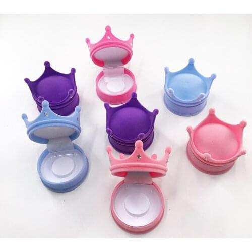 Cute little crowns customized logo packaging for 8mm-20mm mink lashes strip eyelashes