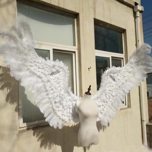 Fashion Pure White adult angel wing catwalk underwear show prop Angel Feather wing cosplay costume party prop