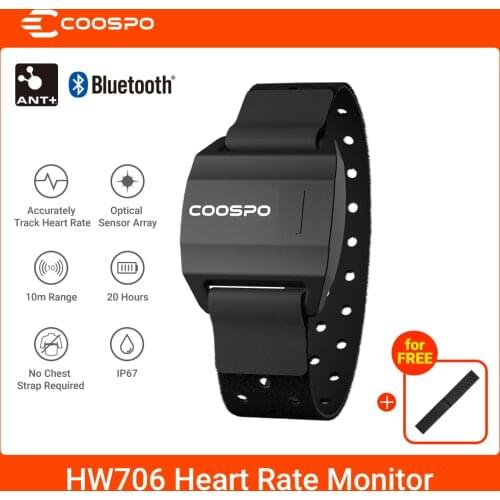 CooSpo Sensor HW706For Garmin Wahoo Bike Computer Heart Rate Monitor Armband Fitness Outdoor Cycling Running Bluetooth 4.0 ANT
