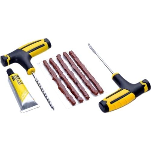 Tyre Puncture Emergency Repair Kit Flat Tire Tools Tyre Plug Off-Road Tires Rubber Cement 5 Plugs DIY Car Home Patch