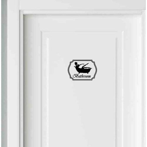 Bathroom Sticker Bath Toilets Shower Bathtub Girl Woman Black Vinyl Sticker 2WS0035
