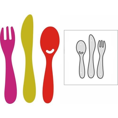 New Knife Fork Spoon Craft Embossing Mold 2021 Metal Cutting Dies for DIY Decorative Scrapbooking Album Card Making No Stamps