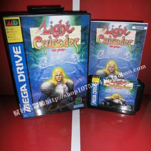 New Arrival Sega MD game - light crusader with Box and Manual for 16 bit Sega MD game Cartridge Megadrive Genesis system