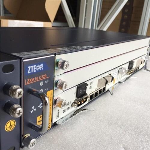 NeW Original ZTE OLT ZXA10 C320 2U GEPON Optical Line Terminal Equipment, 2PCS 10GE SXMA/A30 A31 card with DC power supply