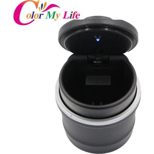 Color My Life Car Ash Holder Tray Ashtray Storage Cup Box With LED for Renault Megane 2 Logan Koleos Duster Sandero CLIO CAPTUR