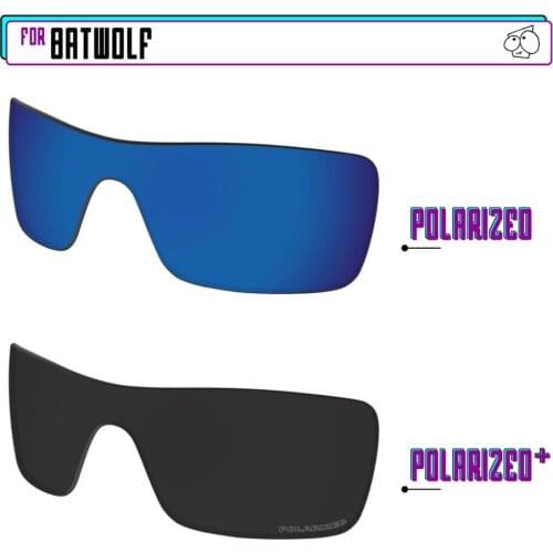 EZReplace Polarized Replacement Lenses for - Oakley Batwolf Sunglasses - Black P Plus-Sapphire P
