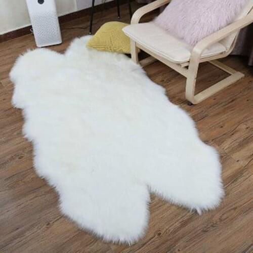 LIU Luxury Faux Sheepskin Carpet Faux Fur rugs Seat Pad Fur Plain Fluffy Soft Area Rug Tapetes Sofa soft fur carpet livingroom