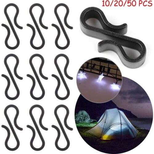 10/20/50pcs S-Shaped Hook Gutter Hooks Heavy Duty Clips Rope Buckle Outdoor Camping Tools New Year Party Lights Decoration Clip