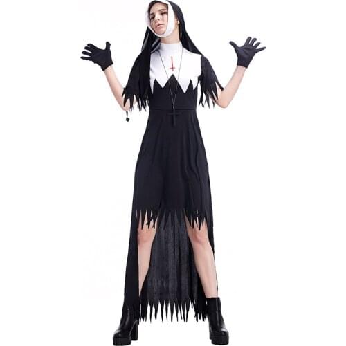 Sexy Virgin Mary Religious Catholic Nun Cosplay Costume Halloween Carnival Party Horror Zombie Vampire Witch Masquerade Dress