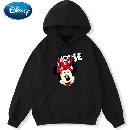 Disney Sweatshirt Fashion Minnie Mouse Letter Cartoon Print Unisex Cute Women Hooded Pullover Pocket Long Sleeve Tops 8 Colors