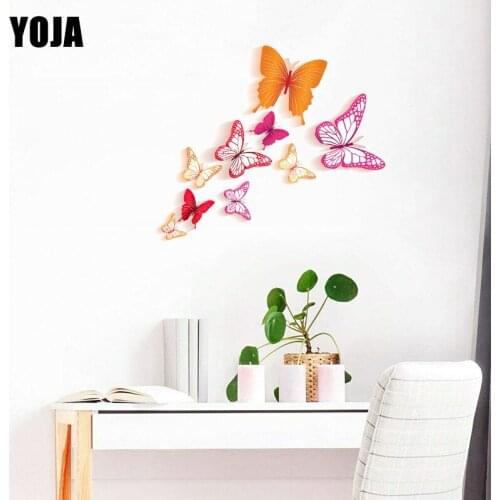 YOJA 39×50.5CM Cartoon Artistic Butterfly Home Wall Sticker Modern Creative Room Decoration Decals 8WS0132