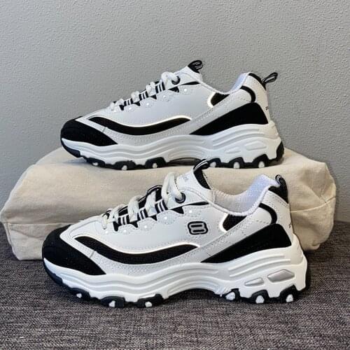 Womens Chunky Sneakers Thick Bottom Platform Vulcanize Shoes Fashion Breathable Casual Running Shoe for Woman Female 2021