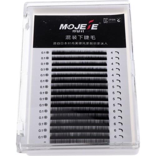 1 Box 4/5 / 6mm Mixed Lengths Natural Soft Lower False Eyelashes For