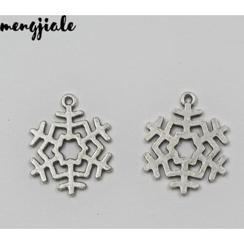 10pcs antique silver tone charms Snowflake Charms for Jewelry Making Accessories 29*23mm