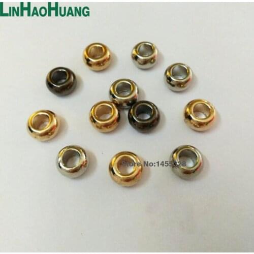 100pcs/lot metal zinc alloy bell stoppers round cord ends beads bells lock shinny nickle, black, gold free shipping 2017031302