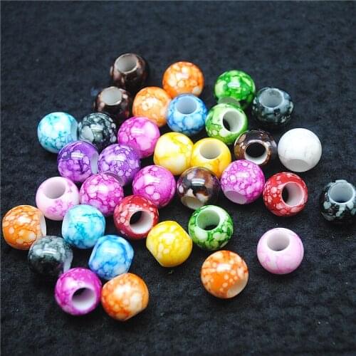 100pcs new plastic beads acrylic beads big hole european beads spacer beads size 10x12mm top fashion jewelry accessories