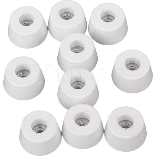 10x White Rubber Non-slip Cabinet Furniture Feet Pad Bumper 25x20x13mm