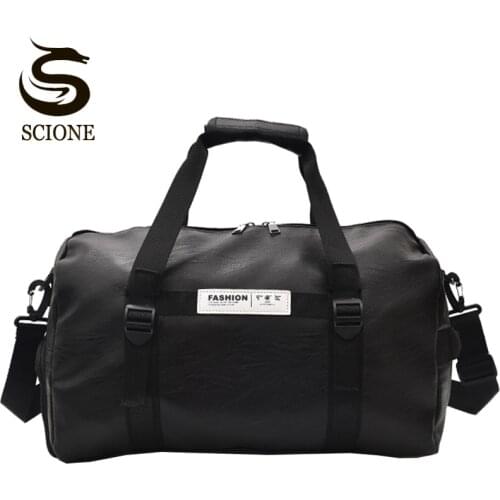 Men Women Travel Bags Waterproof PU Leather Shoulder Travel Duffel Bags Crossbody Handbag Female Travelling Luggage for Man