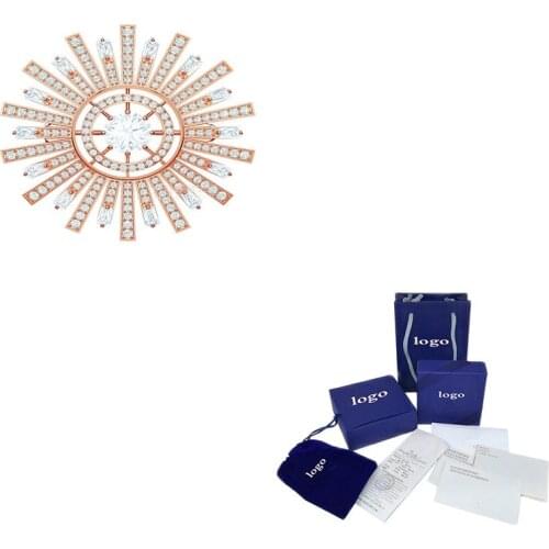 2021 Stylish New Bright Brooch With Rose Gold And Shiny White Inlays Represents The Sunshine Showing Elegance Charm