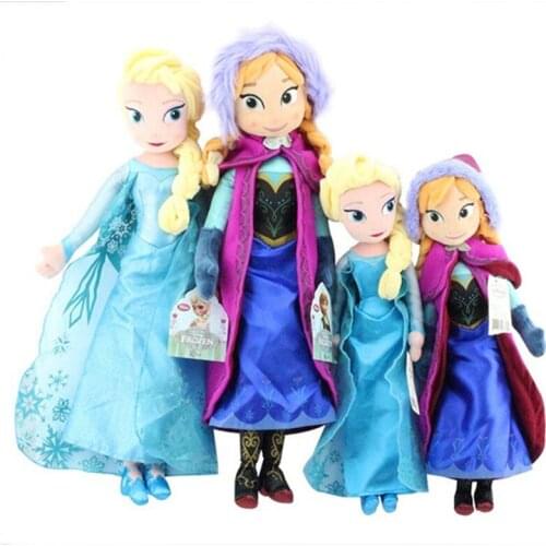 40CM 50CM Disney Anime Cartoon Frozen Plush Toy Anna Elsa Olaf PP Cotton Soft Stuffed Toys For Kids Birthday Gift