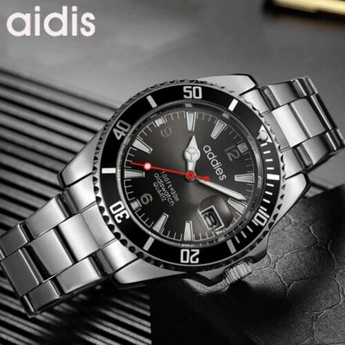 ADDIES Man Watch Top Brand Reginald Watch Men Sports Watches Rotatable Bezel GMT Sapphire Glass Date Stainless Steel Watch Gifts