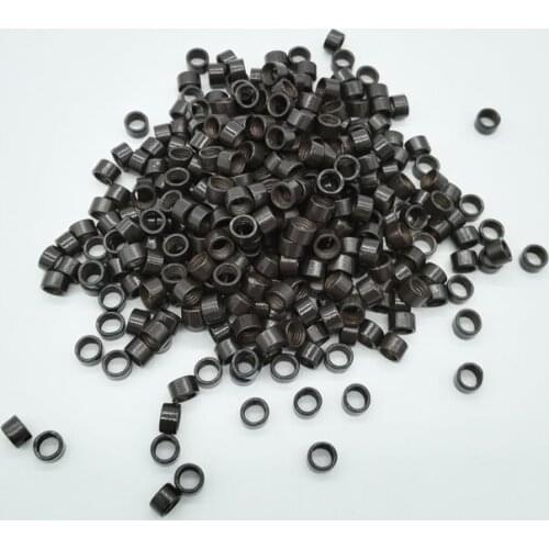 Freeshipping - 5000pcs 4.5mm Micro Aluminium Rings With Screw / Links Beads / Black D-Brown Brown L-Brown D-Blonde Blonde Auburn