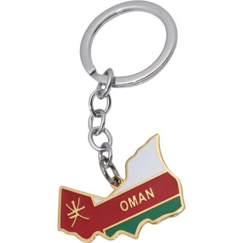 Zkd OMAN map OMAN flag Key Chains stainless steel key ring