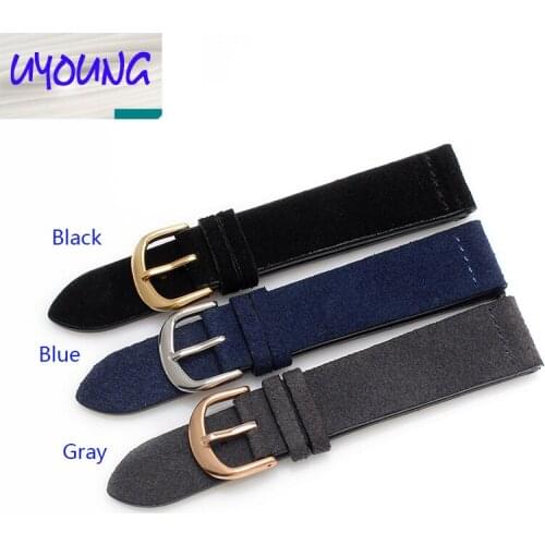 UYOUNG New product frosted suede watch with a leather strap for 16 18 20 22mm black brown