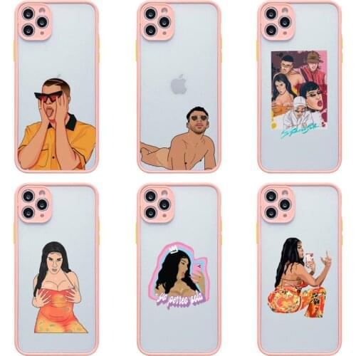 YO Perreo Sola BAD Bunny Phone Case For iphone 12 11 Pro Max Mini XS 8 7 Plus X SE 2020 XR Light pink Matte Transparent Cover
