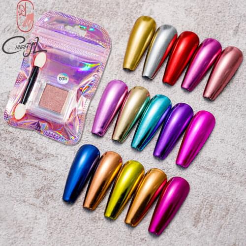 CHNRMJL 14Colors/set Nail Solid Magical Powder Metallic Chrome Mirror Nails Glitter Pigment DIY Nails Art Decorations Tools