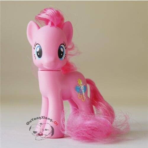 P8-066 Action Figures 8cm Little Cute Horse Model Doll Pinkie Pie Gold powder Anime Toys for Children