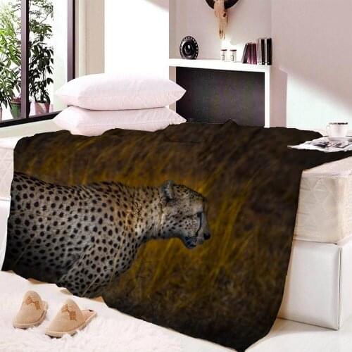 Cheetah Throw Camping Blanket Adults Animal 3D Print Fleece Fashion Kids Soft Plush Bedding Office Quilts Wearable