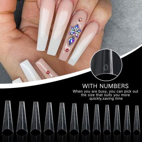 120-Tips Packing Nail Model Tips Clear Dual Forms Tips (12Size) Full Cover Quick Building Poly UV Gel Mold Nail Extension Forms