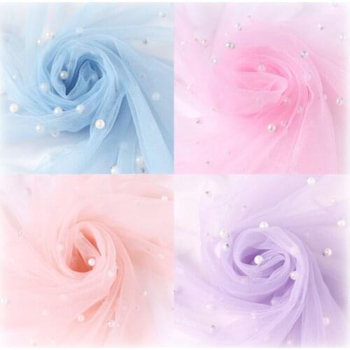 GLace 2Y/lot soft mesh fabric colourful nail bead fabric for wedding decoration background cloth TX1057