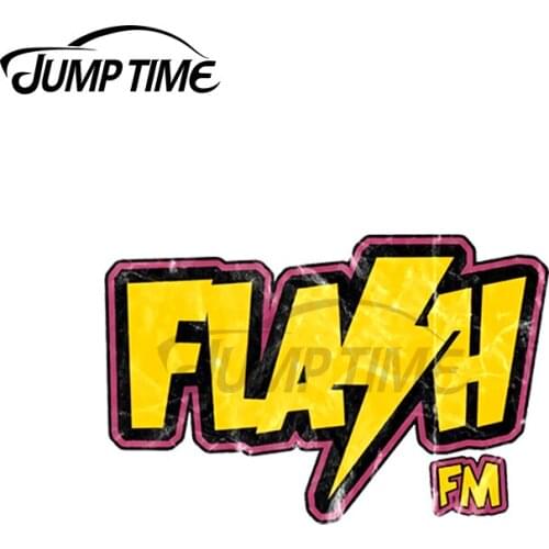 JumpTime 13 x 3.3cm For Flash FM Car Stickers Personality Refrigerator Windshield Decal Cartoon Motorcycle Decoration