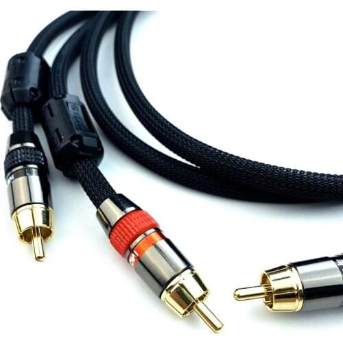 HIFI RCA Cable Black Audio Line Oxygen Free Copper Wire