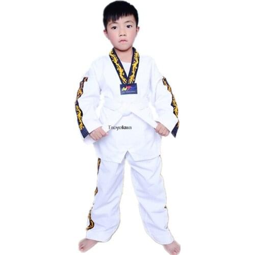 Taekwondo Karate Uniform Clothing Equipment With Belt Children Adult Taekwondo Dobok Suit Clothes Long Sleeve Fitness Training