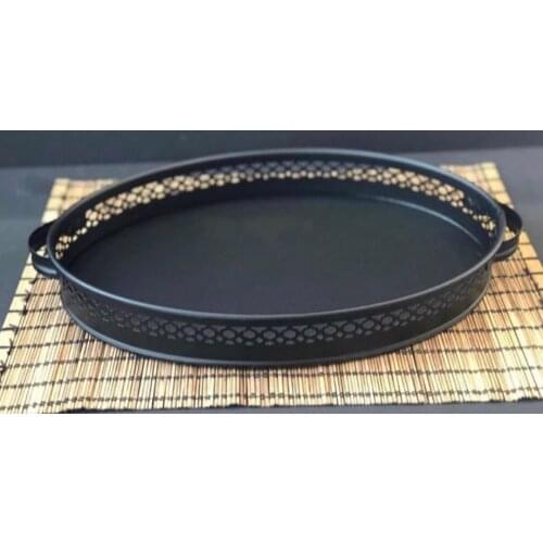 DOLBOVI Wrought Iron Black Tray, Metal Black Tray, Lace Tray, Tray (Free Shipping) tray поднос plateau de service