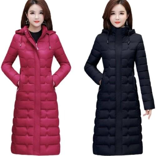 Hooded Long Winter Jacket Women Plus Size Big Size 5XL 6XL Cotton Hooded Coat Hat take off coat Womens Parka Female Outwear Warm