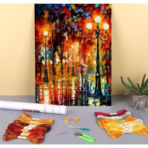 Lonely Night Pre-Printed 11CT Cross-Stitch Kit Embroidery DMC Threads Hobby Sewing Handiwork Craft Promotions Mulina