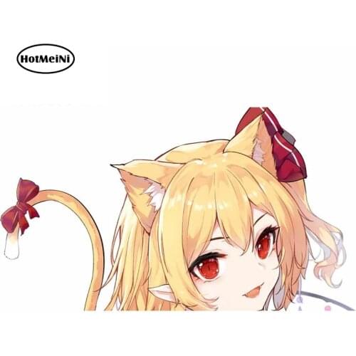 HotMeiNi 13cm x 7.4cm for Neko Cute Girl Refrigerator Anime Laptop Decal Cartoon Car Stickers Windshield VAN Vinyl Car Wrap