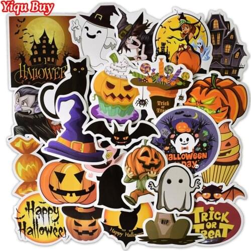 25 Pcs Halloween Sticker Horror Bat Haunted House Decorative Stickers for Luggage Laptop Skateboard Bicycle Waterproof Stickers