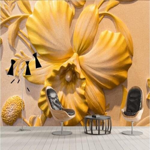 Custom Wallpaper Mural Artist Embossed Floral Wall Mural TV Wall Furniture 3d Wallpaper for Bedroom Living Room Paint Ideas