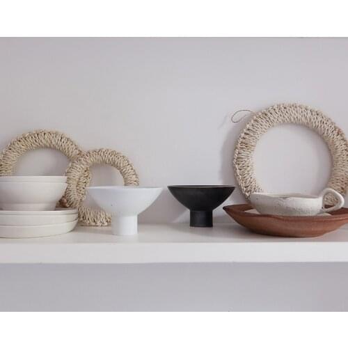 Natural Corn Shell Pot Holder Japan Style Handmade Round Hanging Decorations Tea Pot Placemat Heat Proof Mats Home Kitchen Decor