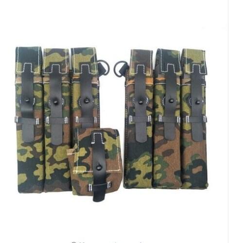 WWII WW2 GERMAN ELITE SPRING OAK CAMO HEER MP38 MP40 AMMO POUCH CANVAS WORLD WAR II SOLDIER MILITARY WAR REENACTMENTS EQUIPMENT
