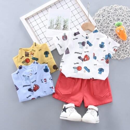 2021 New Summer Fashion Kids Clothes Baby Boys Sets High Quality Cartoon T-Shirt+Shorts 2Pcs Children Outfits Childrens Wear