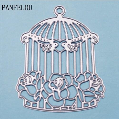 PANFELOU Flowers in the cage metal crafts paper die cutting dies for Scrapbooking/DIY wedding Halloween Hand account cards