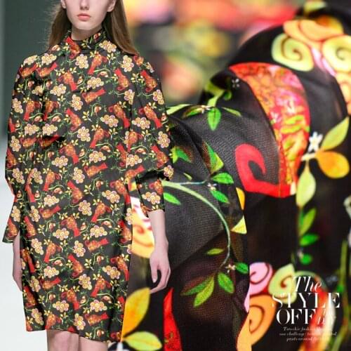 Persian eye special silk high-end spray painted silk texture fabric clothing A133