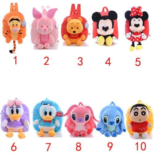 Disney Plush Backpack Childrens Bag Mickey Mouse Minnie Winnie The Pooh Kindergarten, Primary School Student Schoolbag